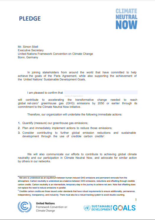 United Nations Climate Neutral Now