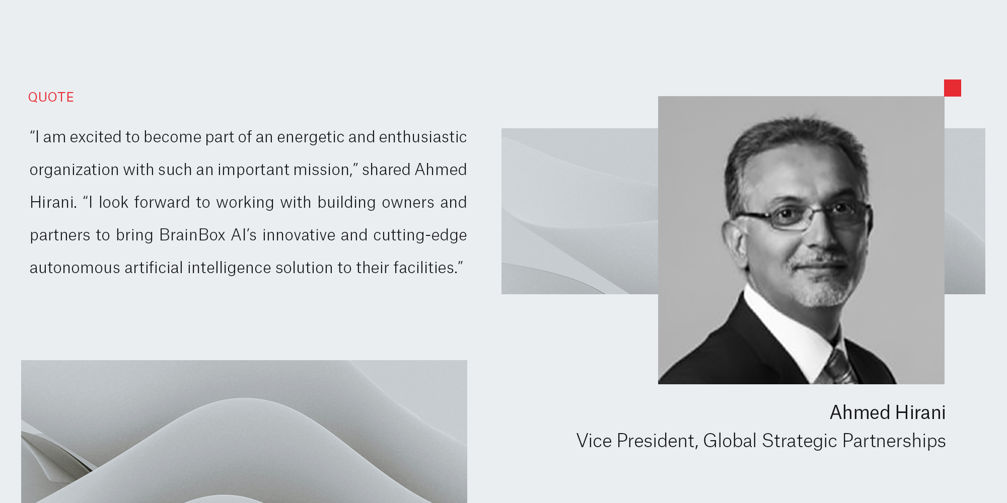 BrainBox AI appoints Ahmed Hirani to the role of Vice President, Global Strategic Partnerships